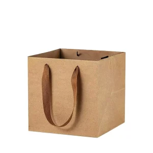 Logo Printable Biodegradable Durable Kraft Paper Bags for Brand Promotion Gift Distribution Retail Daily Use