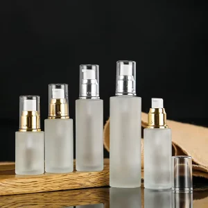 Lotion Pump Bottle 20ml 30ml 40ml 50ml 60ml 80ml 100ml Screw Cap Refillable Cylinder Design Transparent and Frosted Finish