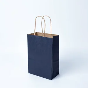 Low MOQ Custom Luxury Matte Solid Color Kraft Paper Gift Bags With Handles Retail Boutique Packaging Shopping Bag