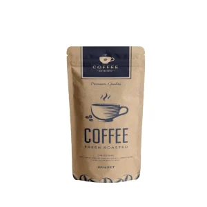 Low MOQ Custom Print Ecological Matt Glossy Empty PE Food Grade Coffee Bag Doypack with Zipper Valve for Pet Food