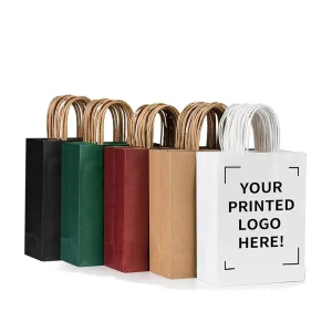 Low MOQ Eco-Friendly Kraft Paper Bag Candy Colorful Shopping Bags Colored Hand-held Paper Bags Wedding Party Decoration Gift