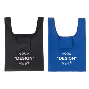 Low MOQ Eco-friendly Large Foldable Polyester Shopping Tote Bag Heavy Duty PP Webbing Rope Custom Pattern