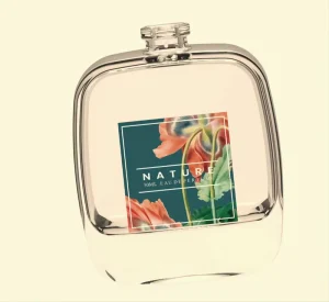 Low MOQ Empty Perfume Glass Bottle 100ml Crimp Gradient Clear 50ml Flat Perfume Bottle with Plastic Cap