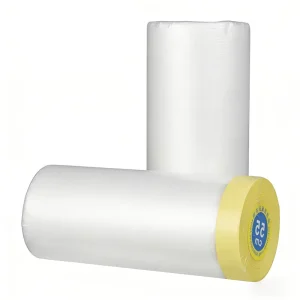 Low Noise Single Sided Rubber Adhesive PE Crepe Paper Tape Automotive Masking Film for Painting and Interior Exterior Use