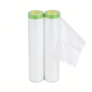 Low Tack Rubber Pressure Sensitive Single Sided PE Automotive Dustproof Masking Film Tape 110