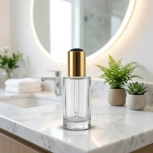 Luxurious Dropper Bottle with Gold Band for Foundation and Essential Oil Serum