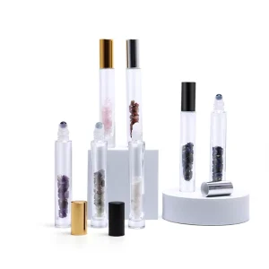 Luxurious Jade Sealed Spiral Cap 10ml Transparent Pink Green Glass Ball Bottle with Packaging Box