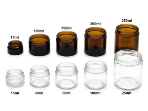 Luxury 15g 30g 50g 100g 250g Cosmetic Glass Cream Jar with Cap
