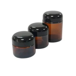 Luxury 30ml & 50ml Round Cosmetic Glass Jar with Black Screw Cap Lid for Day & Night Cream Empty Jar