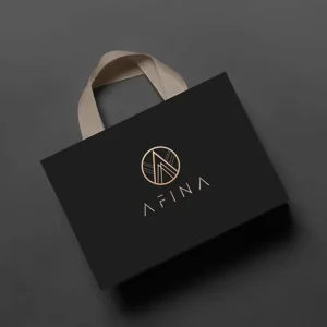 Luxury Black Recyclable Fashionable Craft Paper Bags for Clothing Shopping Gifts Jewelry Wine Custom Logo Promotion Supermarket