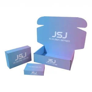 Luxury Blue Purple Gradient Mailer Box With Custom Logo for Premium E-commerce Apparel and Boutique Retail Case Box
