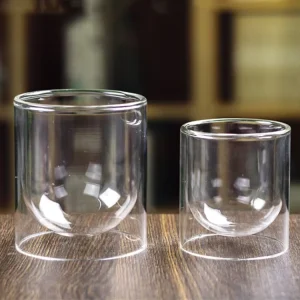 Luxury Borosilicate Glass Candle Containers Handmade Unique Heat Resistant Double Wall Candle Glass Jars