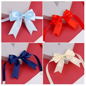 Luxury Christmas Bow Manufacturer Gift Box Packaging Accessories Satin Bow Mixed Color Polyester Ribbon Headband