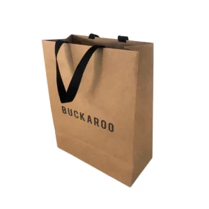 Luxury Classic Eco Friendly Durable Brown Kraft Paper Cardboard Gift Bag Biodegradable Recyclable Offset Printing Custom Logo