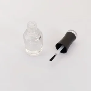 Luxury Cosmetic Packaging 18ml Round Transparent Glass Essence Bottle with PP Plastic Cap for Nail Polish Oil and Custom Color