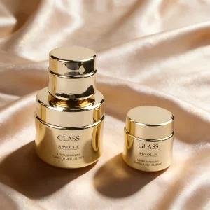 Luxury Cosmetics Cream Glass Jar Face Cream Electroplated Glass Packaging Round Skin Care Bottles 20g 30g 50g 120g