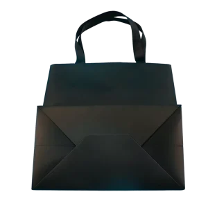 Luxury Custom Cardboard Paper Packaging Bag with Reinforced Bottom Structure Matte Lamination Foldable Flat Packed Design
