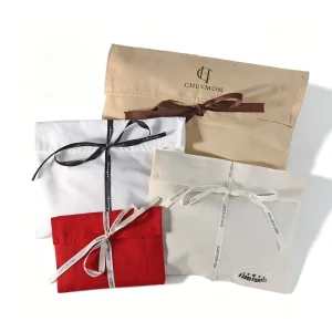 Luxury Custom Dust Bag Natural Cotton Twill Envelope Pouch for Clothes Dress Storage Fashionable Shoe Dust Bag