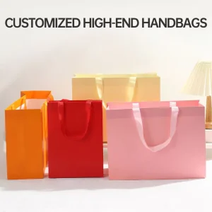 Luxury Custom Eco Friendly Craft Paper Bag for Clothing Shopping Gift with Customizable Black Gift Paper Bags for Promotions