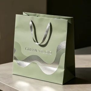 Luxury Custom Laminated Paper Tote Bags Custom Logo for Jeans Jacket Fashion Store Daily Use Shopping Paper Bags