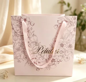 Luxury Custom Logo Gift Boutique Colorful Ribbon Shopping Paper Bags Personalized Design Gold Foil Glossy Lamination Custom