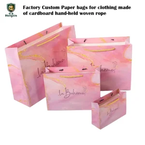 Luxury Custom Logo Paper Bags With Handles White Gift Shopping Bag Boutique Retail Packaging Supplier