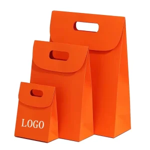Luxury Custom Printed Brand Logo Promotion Clothing Retail Gift Shopping Jewellery Paper Bag With Die Cut Handle