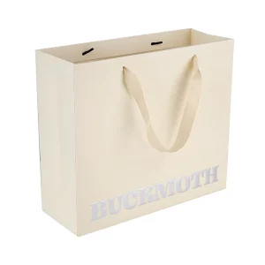 Luxury Custom Printed Logo Art Paper Bags for Supermarket & Grocery Packaging Recyclable Boutique Gift Bags with Ribbon Rope