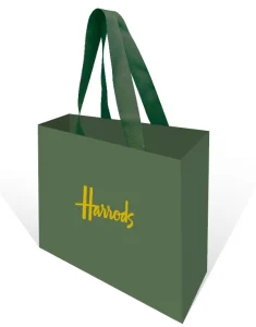 Luxury Durable Reusable White Paper Supermarket Bag with Ribbon Handle