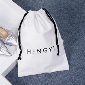 Luxury Dust Bags for Handbags & Shoes Custom Logo Print Recycled Cotton Rope Handle Shopping Bag with Letter Pattern