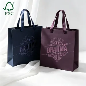 Luxury Eco Friendly White Paper Shopping Bags Custom Design Carrier Bags High End Gift Packaging Boutique Retail