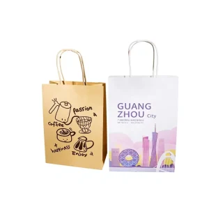 Luxury Embossed Textured Kraft Paper with Satin Ribbon Handles Custom Logo for Gift Shopping Bags