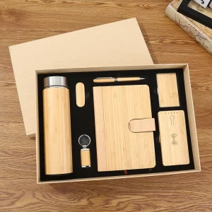 Luxury Gift Set Wood Notebook and Pen Wooden Bamboo Boxes Business Corporate Gift Set for Men and Women