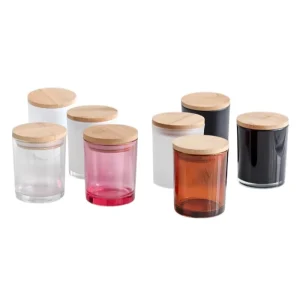 Luxury Glass Candle Jar 200ml 430ml Custom Multi Color Clear Frosted Matte Screw Cap Lid 100pcs