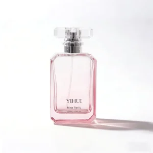 Luxury Glass Cosmetic Perfume Bottle Packaging Custom Empty Clear Frosted Amber Pink Black Gold Design Screw Cap 50ml