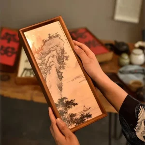 Luxury Handcrafted Bamboo Wooden Packaging Box Custom Print Art Cover Storage Box Perfume Candy Mini Sachet Business Present