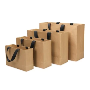 Luxury Kraft Paper Bag with Handle Recyclable and Offset Printed for Business Use for Gift Luxury Paper Packaging Bags