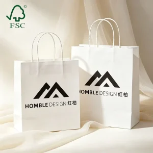 Luxury Kraft Paper Shopping Bags Custom Logo Printed Recyclable Gift Packaging Bags Fashion Boutique Retail Packaging
