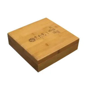 Luxury Natural Bamboo Square Gift Stash Box Multifunction Sundries Storage Wood Bottle Box
