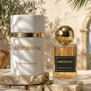 Luxury Perfume Bottle with Gift Box Glass Fragrance Packaging Round Perfume Bottle with Gold Cap Custom Perfume Packaging
