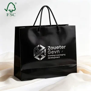 Luxury Premium Retail Shopping Bags Custom Design Glossy Finish Cardboard Packaging Carrier Bags Boutique Brand Packaging Bag