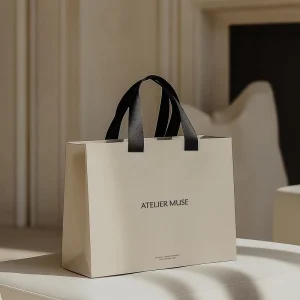 Luxury Printed Kraft Paper Bag Recyclable Retail Clothing Brand Logo Custom Shopping Gift Bags with Handle
