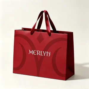 Luxury Retail Red Gift Paper Bags Customized Printed Bags with Logo for Shopping and Gift Packaging With Your Own Logo Printed