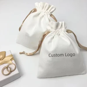 Luxury Reusable Portable Organic Cotton Drawstring Bag Custom Printed Logo Business Gift Set Shoe Dust Bag