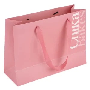 Luxury Ribbon Handle Boutique Shopping Packaging Customized Printed Euro Paper Gift Bags With Logo