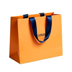 Luxury Ribbon Handle Boutique Shopping Packaging Customized Printed Tote Gift Paper Bags for Packaging with Logo