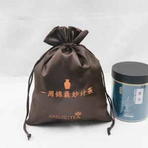 Luxury Satin Wig Storage Bags Custom Printed Silk Drawstring Pouches Dustproof Packaging for Virgin Human Hair Extension Bundles