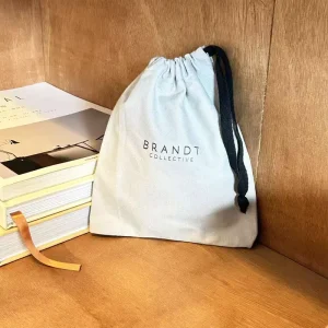Luxury Simple Eco Friendly Storage Packing Handbag Soft Garment Grey Canvas Gift Recycled Cotton Single Drawstring Dust Bag