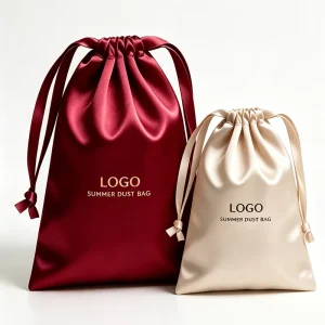 Luxury Smooth Satin Bag Silk Bags Drawstring Dust Pouch for Handbags Purses Small Leather Bags Protection