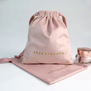 Luxury Soft Pink Velvet Pouch Customized Drawstring Jewelry Storage Bags Dust Gift Cosmetic Packaging